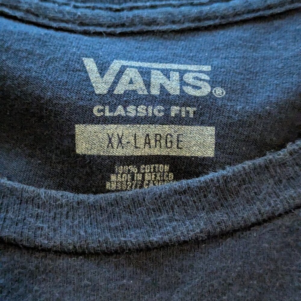 Vans Men’s Graphic Speckled Daisy Short Sleeve Shirt – Navy Blue, Size XXL - Picture 4 of 8